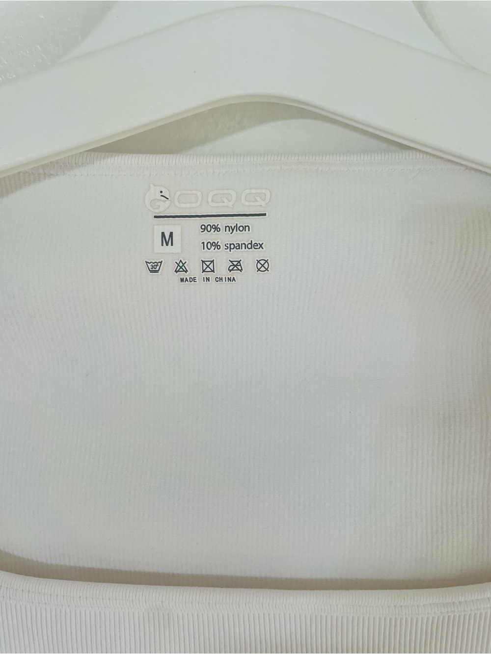 OQQ White Short Sleeve Square Neck Shaping Bodysuit Size M - Picture 3 of 4